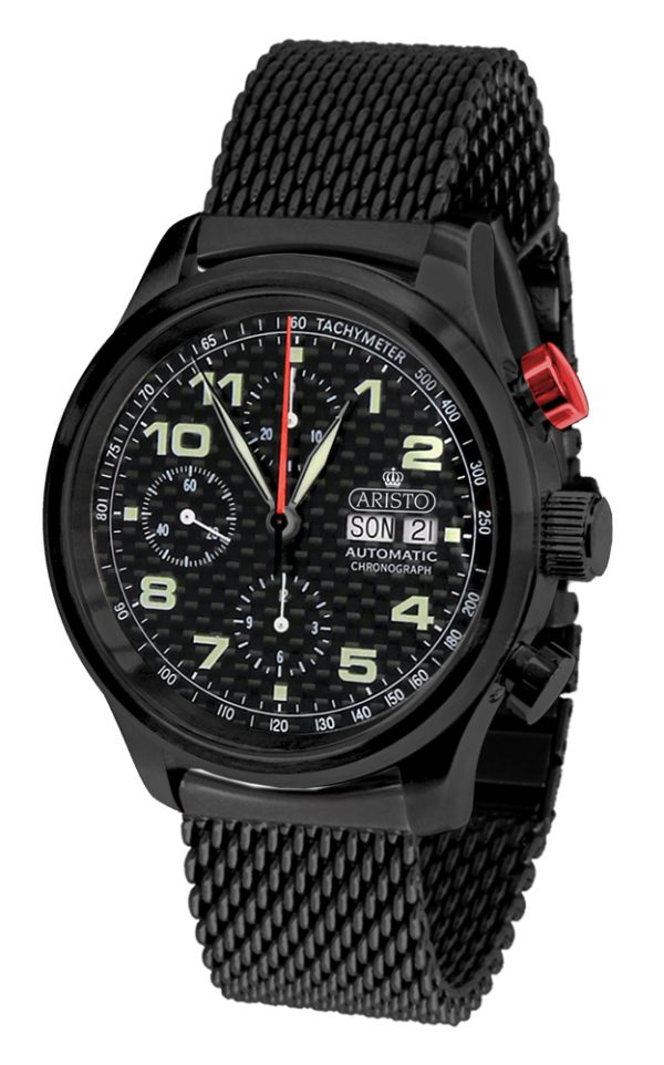 ARISTO Carbon Flieger-Chrono 0H28-M PVD Black Made in Germany