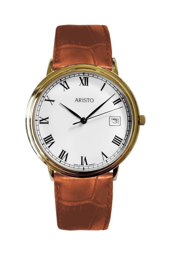 ARISTO Klassik Stahl PVD gold Quarz 1H200-GR Made in Germany