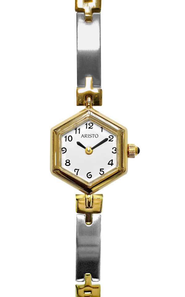 ARISTO Schmuckband Quarzuhr 2D39W Bicolor Made in Germany