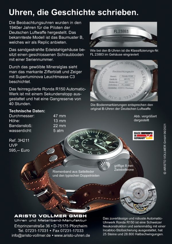 ARISTO Flieger 47 Pilot unbranded Automatic – Bild 9