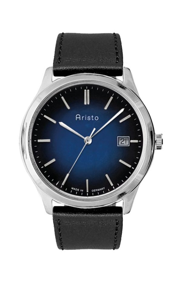 ARISTO Goldstadt Klassik Quarz Blau Made in Germany