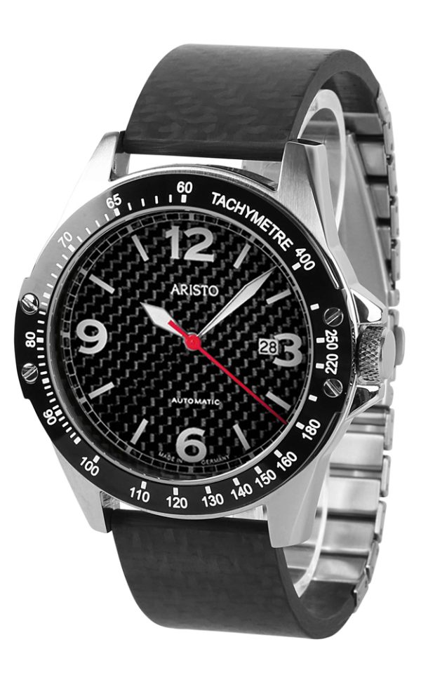 ARISTO Fliegeruhr Carbon Automatic 98189Car Made in Germany