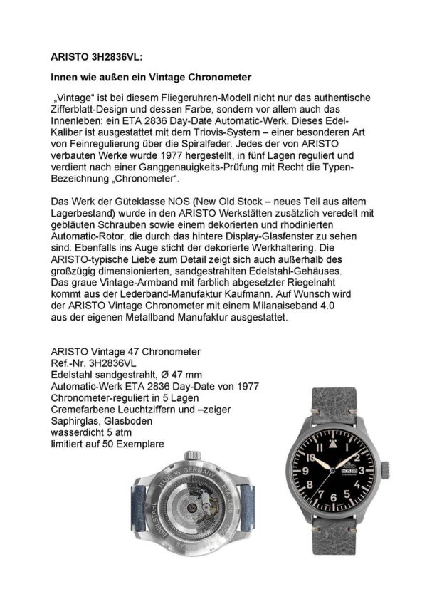 ARISTO Vintage 47 Chronometer 4H2836VL – Bild 4