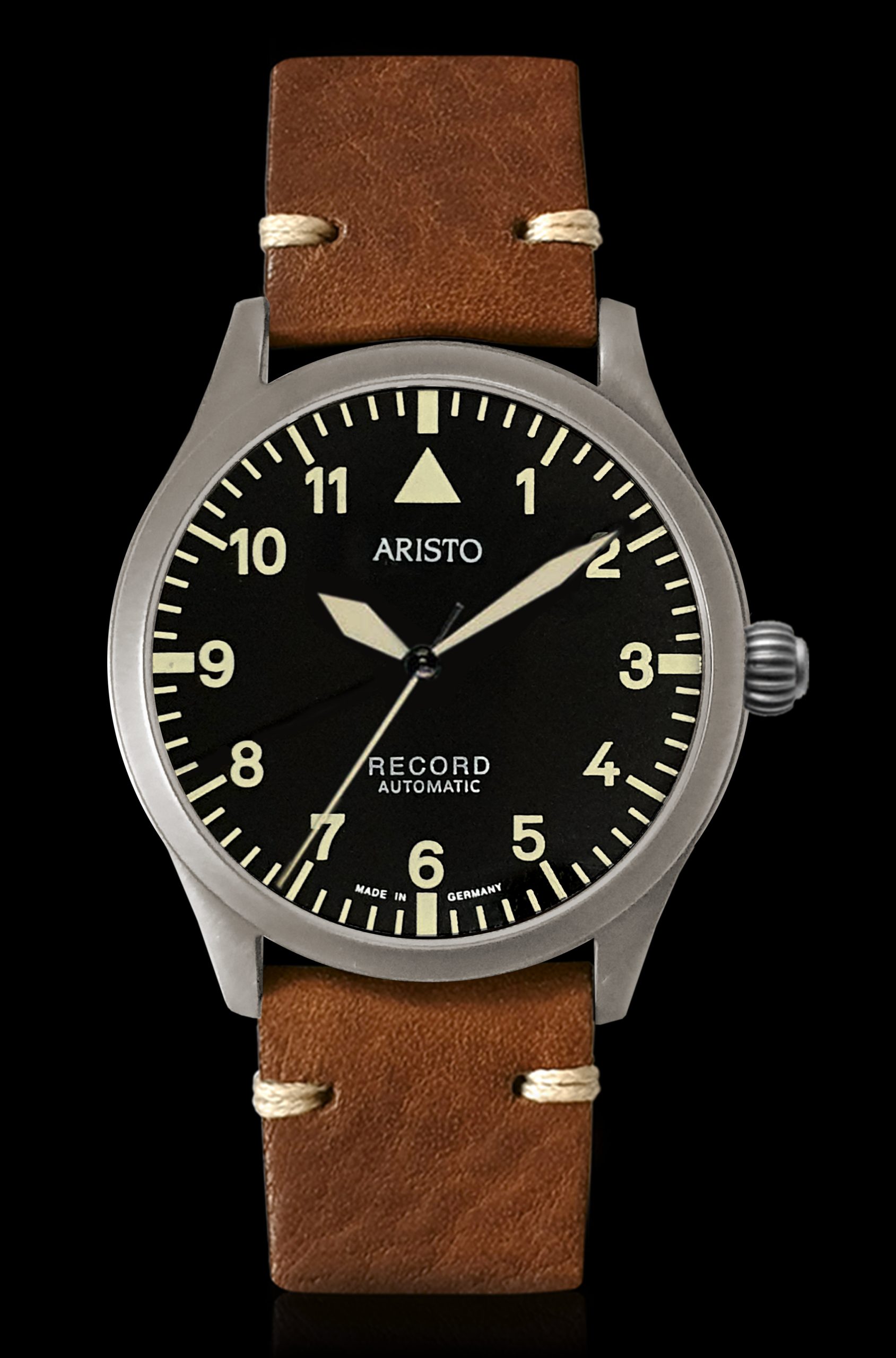 ARISTO Vintage 38 Flieger brüniert 7H173 RECORD AUTOMATIC